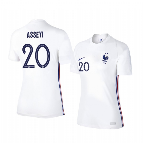 Women's Viviane Asseyi France 2020 White Away Short Sleeve Jersey