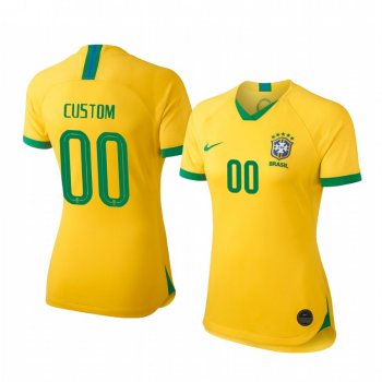 2019 World Cup Brazil Custom Women's Home FIFA Jersey