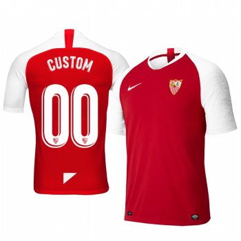 Youth Custom Sevilla 19-20 Away Youth Red Short Sleeve Jersey