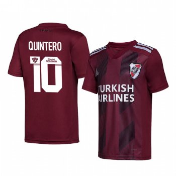 River Plate Juan Fernando Quintero 2020 Away Men's Red Short Sleeve Jersey