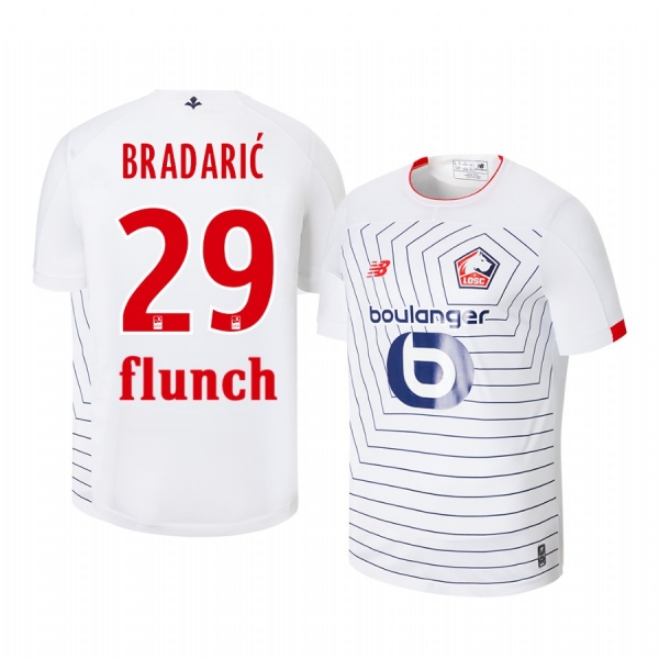 Domagoj Bradaric Lille OSC 19-20 Third Men's White Short Sleeve Jersey