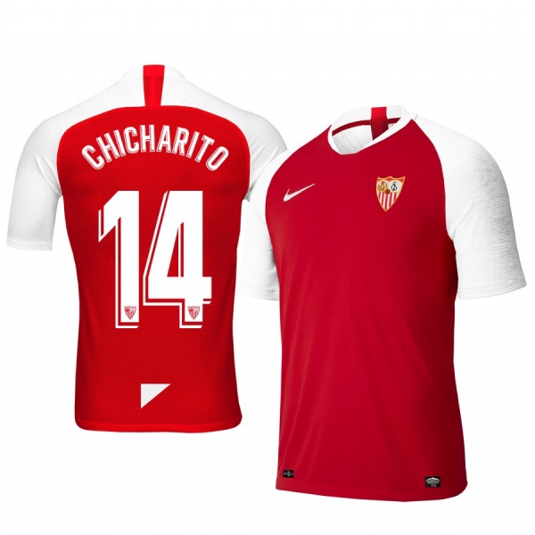 Youth Chicharito Sevilla 19-20 Away Red Short Sleeve Jersey