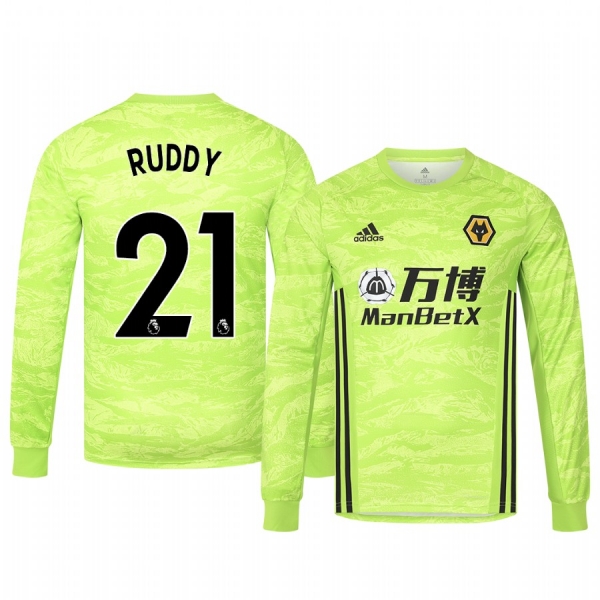 19-20 Wolverhampton Wanderers John Ruddy Light Green Goalkeeper Home Jersey Men's