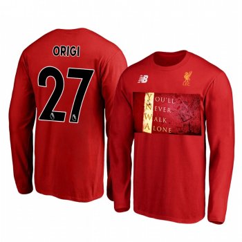 Men's Divock Origi Liverpool YNWA Official Long Sleeve T-shirt