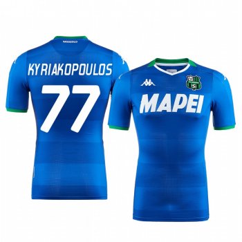 Giorgos Kyriakopoulos U.S. Sassuolo Calcio 2019-20 Blue Third Men's Short Sleeve Jersey