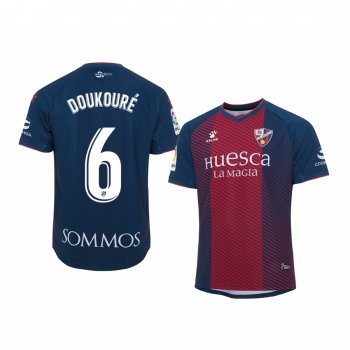 Cheick Doukoure SD Huesca Home Navy Red Short Sleeve Jersey