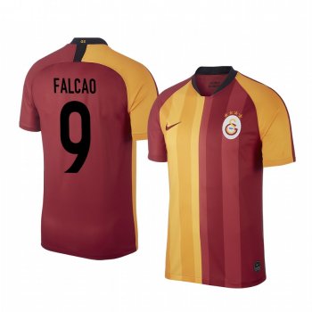 Radamel Falcao Galatasaray 19-20 Red Yellow Home Men's Short Sleeve Jersey