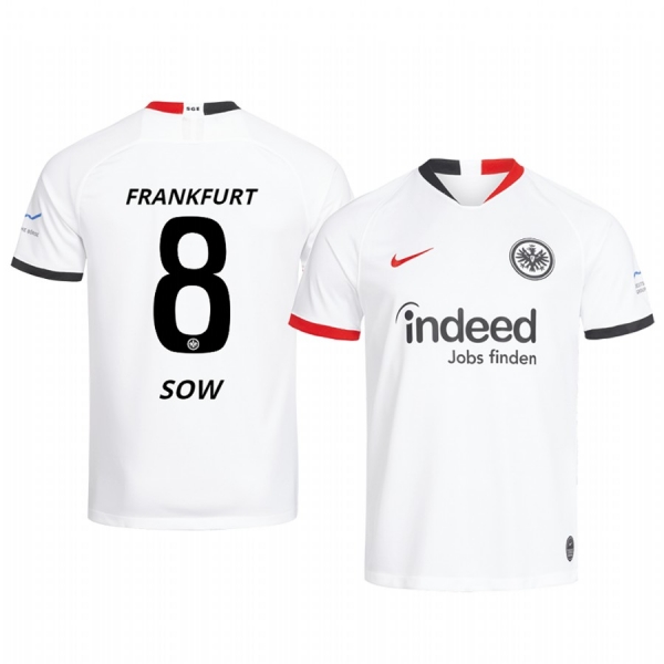 Eintracht Frankfurt Djibril Sow White Away Jersey 19-20 Men's