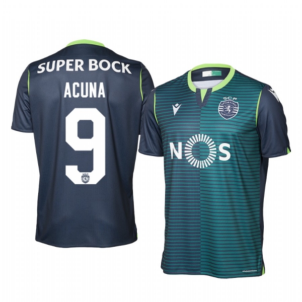 Sporting Lisbon Marcos Acuna 19-20 Away Men's Navy Short Sleeve Jersey