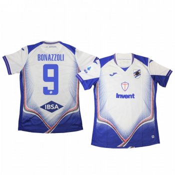 Federico Bonazzoli Sampdoria 19-20 Away Men's White Short Sleeve Jersey