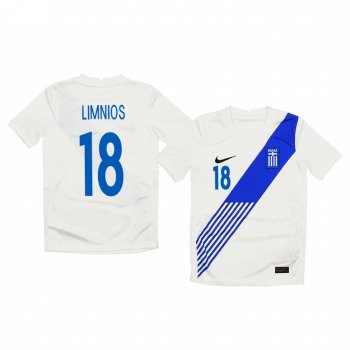 Youth Dimitris Limnios Greece 2020 White Home Short Sleeve Jersey