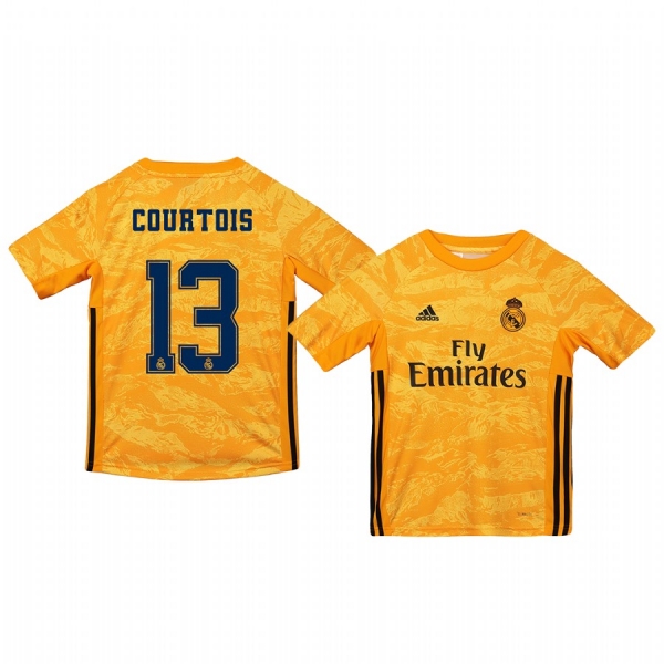 Youth 19-20 Real Madrid Thibaut Courtois Yellow Goalkeeper Home Jersey