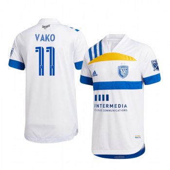 San Jose Earthquakes Vako Qazaishvili 408 Edition Men's Official Short Sleeve Jersey 2020