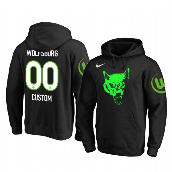 Custom VfL Wolfsburg Iconic Dark Green Team Logo Pullover Hoodie