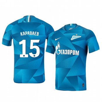 Vyacheslav Karavayev Zenit Saint Petersburg Home Blue Short Sleeve Jersey