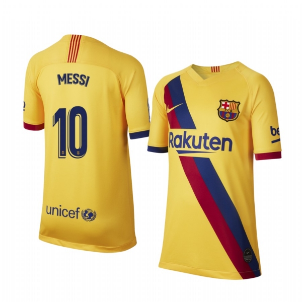 Youth Barcelona Lionel Messi Away Short Sleeve Jersey 19-20