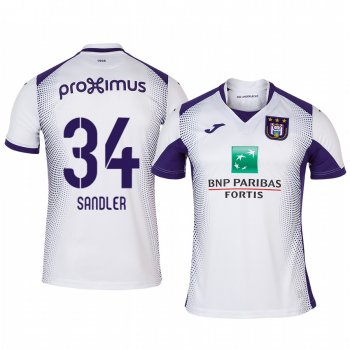 Philippe Sandler Anderlecht 19-20 Away Men's White Short Sleeve Jersey