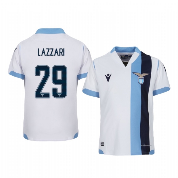 Youth Manuel Lazzari Lazio 19-20 Away White Short Sleeve Jersey