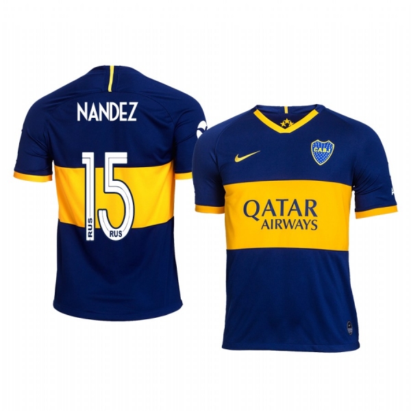 Boca Juniors Nahitan Nandez Men's 19-20 Home Replica Short Sleeve Jersey