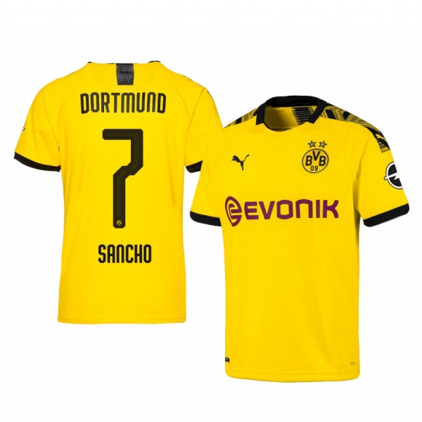 Men's Borussia Dortmund Jadon Sancho Home Jersey 19-20