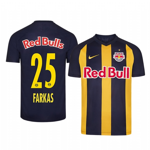 Patrick Farkas Red Bull Salzburg Away Navy Yellow Short Sleeve Jersey