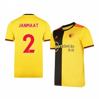 Men's Daryl Janmaat Watford Home Short Sleeve Jersey 19-20