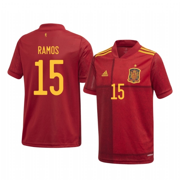 Youth Sergio Ramos Spain UEFA Euro 2020 Home Red Authentic Jersey