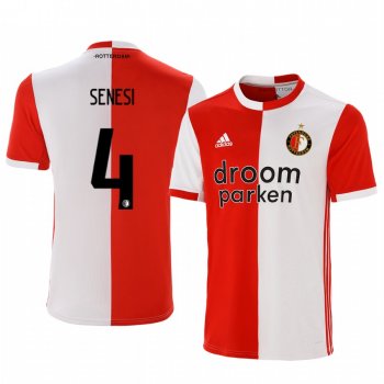 Marcos Senesi Feyenoord 19-20 Home Men's Red White Official Short Sleeve Jersey