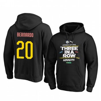 Bernardo Silva Manchester City Carabao Cup Final Black Three In A Row Winners Hoodie