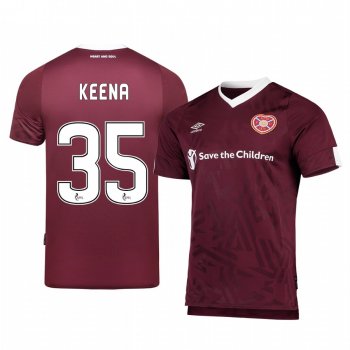 Heart of Midlothian Aidan Keena Men's 19-20 Home Replica Short Sleeve Jersey