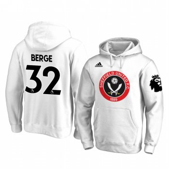 Sander Berge Sheffield United Team Logo White Iconic Pullover Hoodie