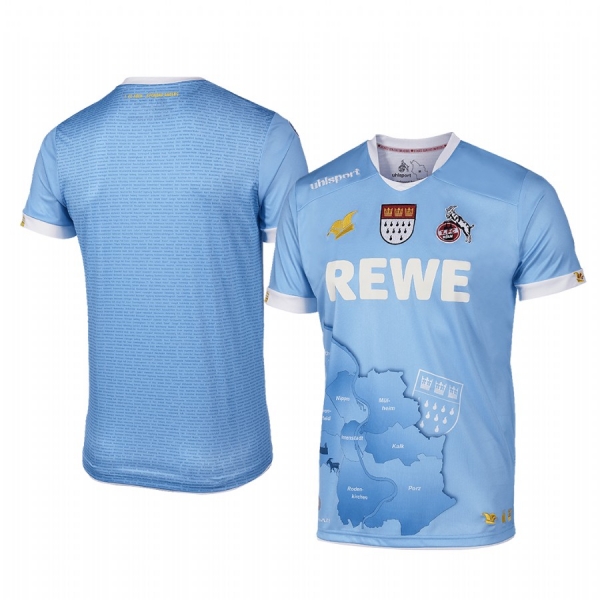 1. FC Koln 19-20 Goalkeeper Men's Blue Short Sleeve Jersey