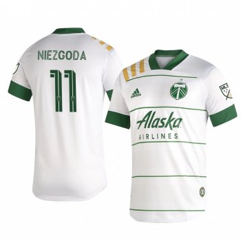 Portland Timbers Jaroslaw Niezgoda Men's White Secondary Short Sleeve Jersey 2020