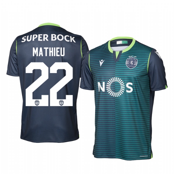 Sporting Lisbon Jeremy Mathieu 19-20 Away Men's Navy Short Sleeve Jersey