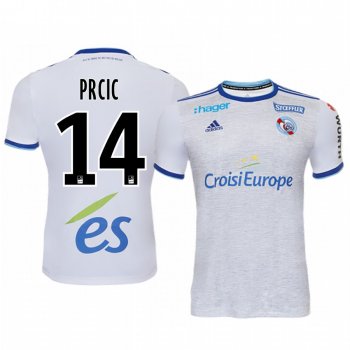 Sanjin Prcic Strasbourg 19-20 White Away Replica Jersey Men's