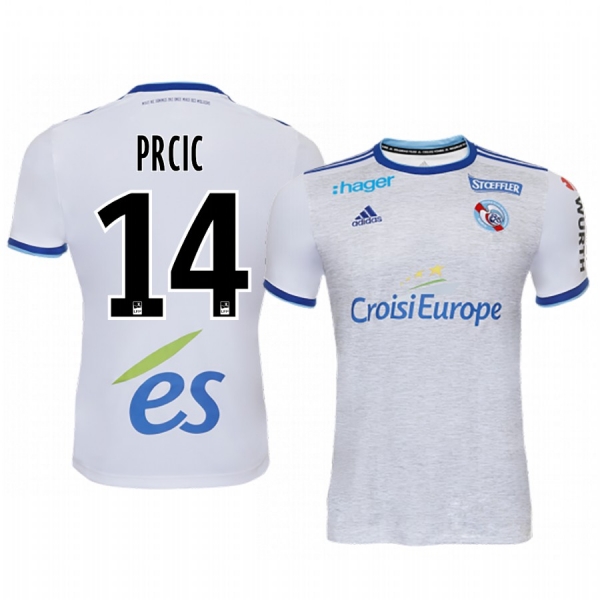 Sanjin Prcic Strasbourg 19-20 White Away Replica Jersey Men's