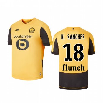 Youth Lille OSC Renato Sanches Gold Away Short Sleeve Jersey 19-20