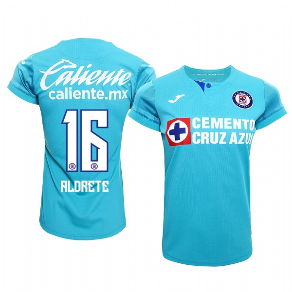 Women's Adrian Aldrete Cruz Azul 19-20 Light Blue Third Short Sleeve Jersey