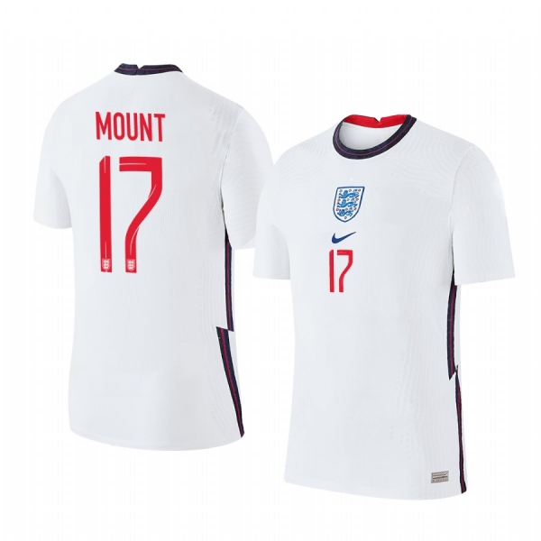 Mason Mount England 2020 White Home Men's Short Sleeve Jersey