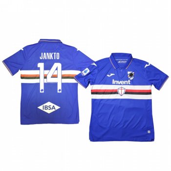 Jakub Jankto Sampdoria 19-20 Home Men's Blue Short Sleeve Jersey