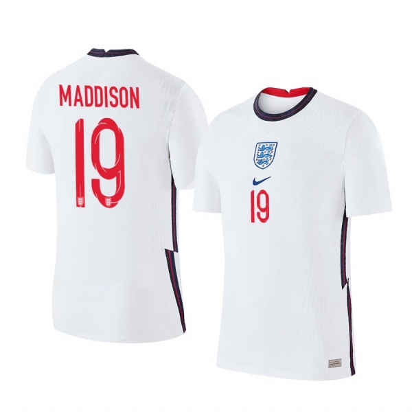 James Maddison England 2020 White Home Men's Short Sleeve Jersey