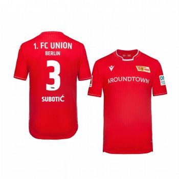 Youth Neven Subotic Union Berlin 19-20 Home Red Official Short Sleeve Jersey