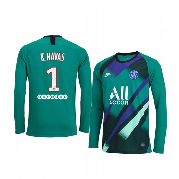 Youth 19-20 Paris Saint-Germain Keylor Navas Green Long Sleeve Goalkeeper Jersey