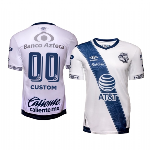 Custom Club Puebla Home White Short Sleeve Jersey