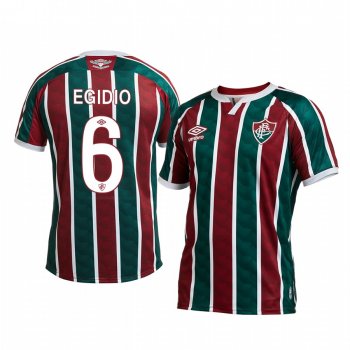 Fluminense Egidio 2020 Home Men's Red Green Short Sleeve Jersey