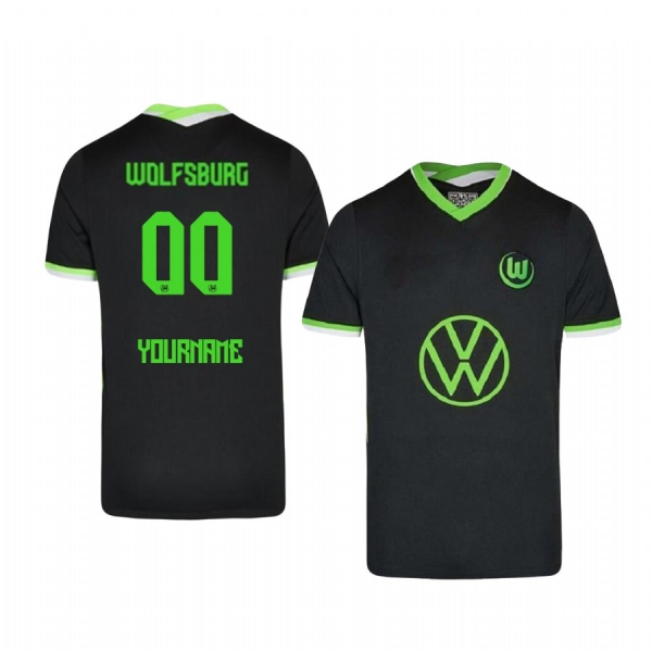 Custom VfL Wolfsburg 2020-21 Home Men's Green Short Sleeve Jersey