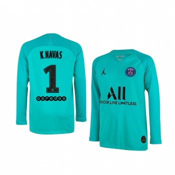 Youth 19-20 Paris Saint-Germain Keylor Navas LIght Green Long Sleeve Goalkeeper Jersey