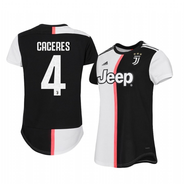 Women's Juventus Martín Cáceres 19-20 Home Short Sleeve Jersey