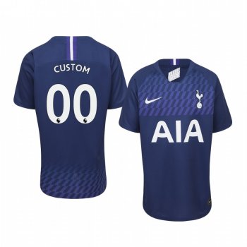 Youth Custom Tottenham Hotspur 19-20 Away Youth Navy Short Sleeve Jersey