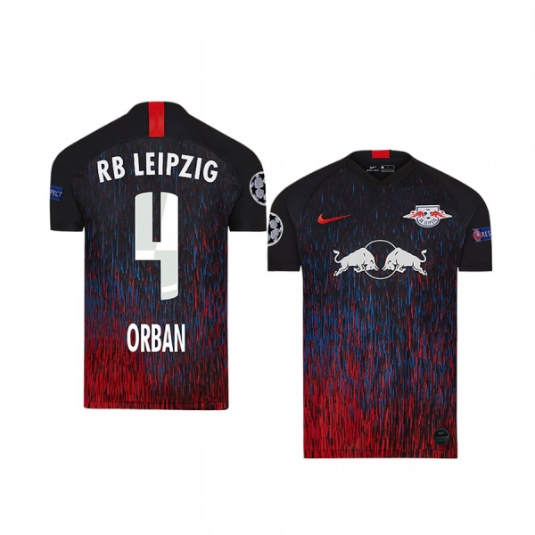 Youth Willi Orban RB Leipzig 2020 UEFA Champion League Away Black Short Sleeve Jersey